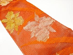 羅　蘭模様織り出し　名古屋帯